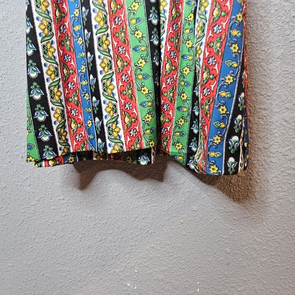 Vtg MC of Boston Dress Size 14 Womens Colorful Floral Striped 70s Sundress - Picture 12 of 14